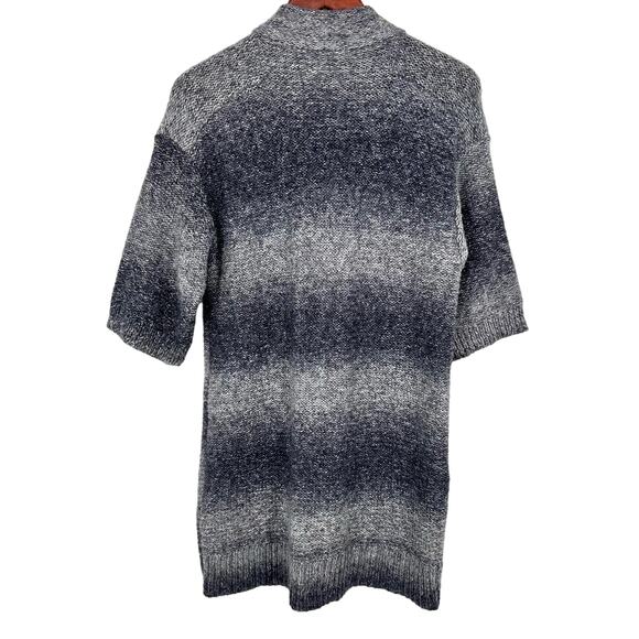 Chicos Sz Medium 1 8/10 WOOL BLEND Winter Navy Blue Sweater Shirt Top Cozy - Picture 8 of 8